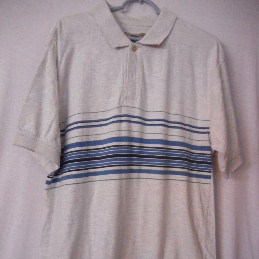 Size L short sleeve polo style shirt 100% cotton